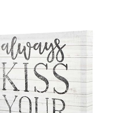 New View Gifts & Accessories "Always Kiss Your Dog Goodnight" Canvas Wall Art