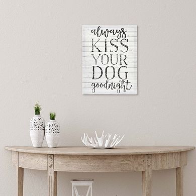 New View Gifts & Accessories "Always Kiss Your Dog Goodnight" Canvas Wall Art