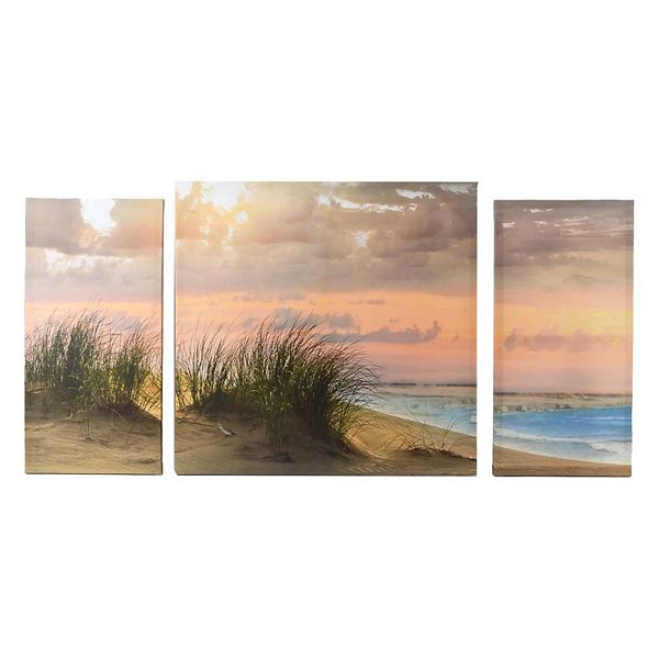 New View Gifts & Accessories 3-piece Coastal Sunset Canvas Wall Art