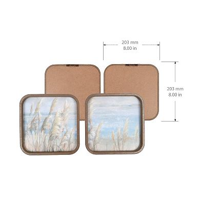 New View Gifts & Accessories 2-pack Rounded Corner Framed Coastal Framed Wall Art