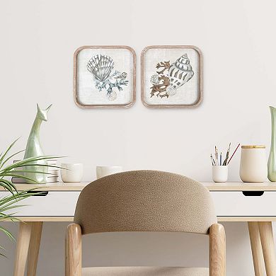 New View Gifts & Accessories 2-pack Rounded Corner Framed Coastal Seashell Framed Wall Art