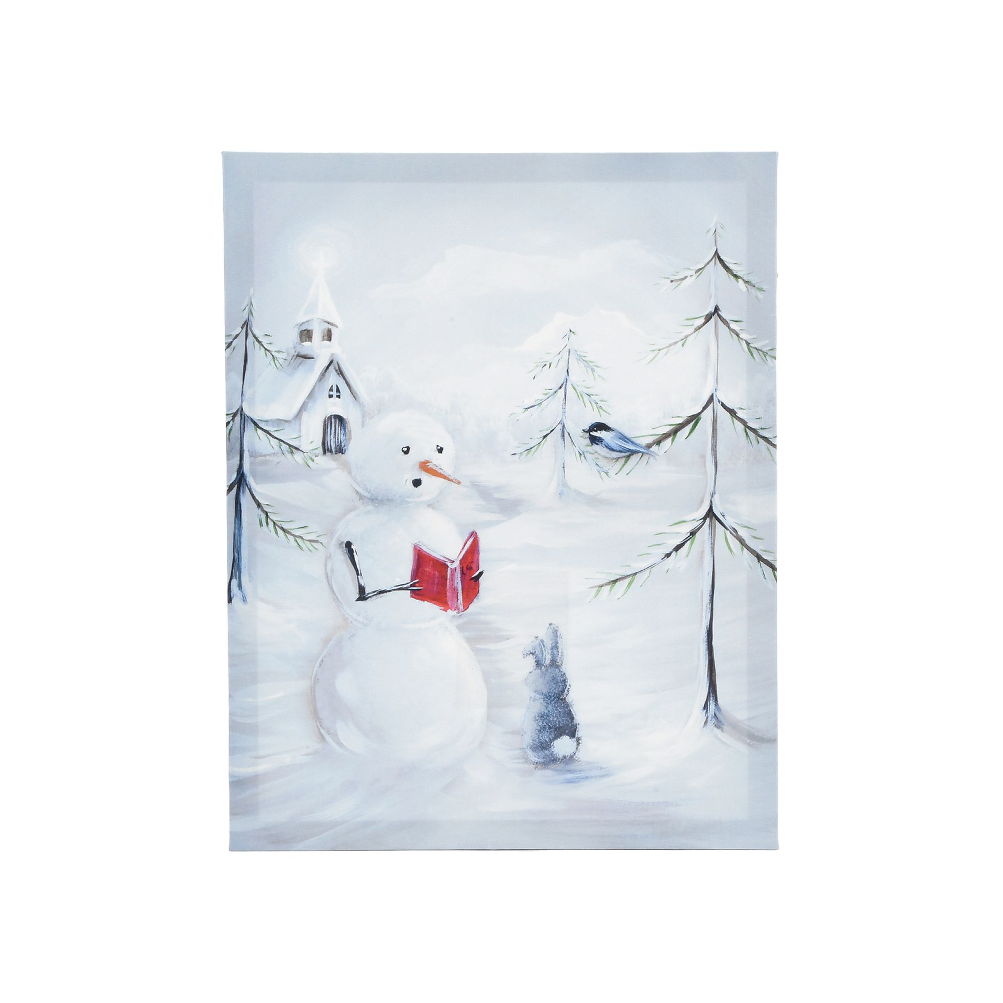 New View Gifts & Accessories Singing Snowman Winter Holiday Canvas Wall Art