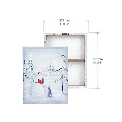New View Gifts & Accessories Singing Snowman Winter Holiday Canvas Wall Art