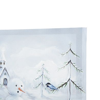 New View Gifts & Accessories Singing Snowman Winter Holiday Canvas Wall Art