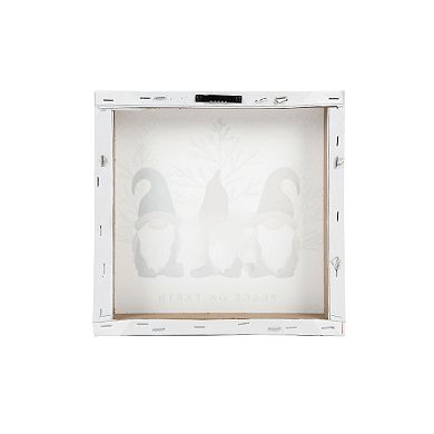 New View Gifts & Accessories Woodsy Gnomes Peace On Earth Holiday Canvas Wall Art