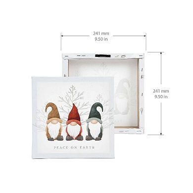 New View Gifts & Accessories Woodsy Gnomes Peace On Earth Holiday Canvas Wall Art