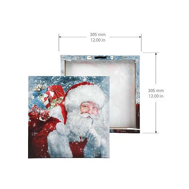 New View Gifts & Accessories Smiling Santa Claus Christmas Holiday Canvas Wall Art