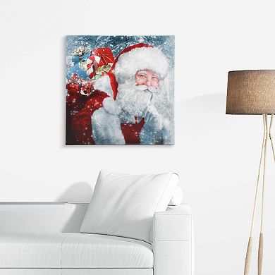 New View Gifts & Accessories Smiling Santa Claus Christmas Holiday Canvas Wall Art