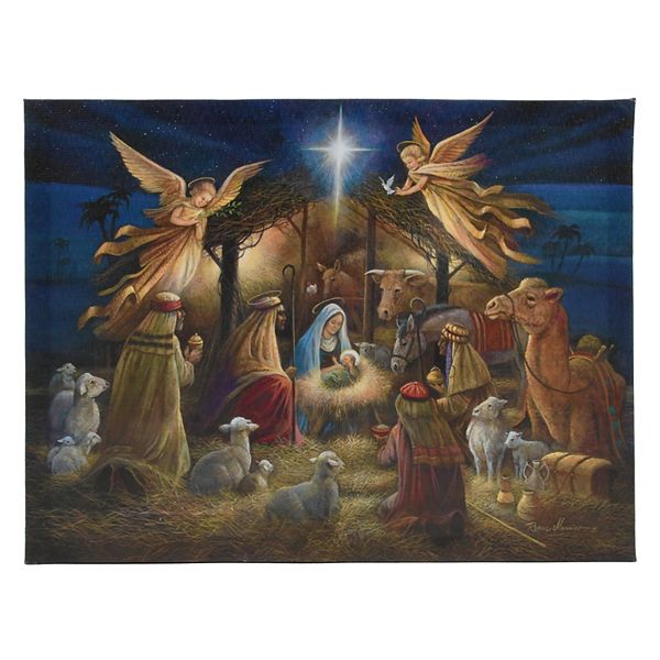 New View Gifts & Accessories Miracle Night Nativity Scene Canvas ...