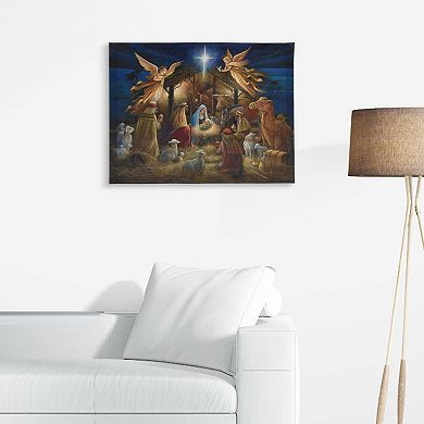 New View Gifts & Accessories Miracle Night Nativity Scene Canvas Christmas Wall Art