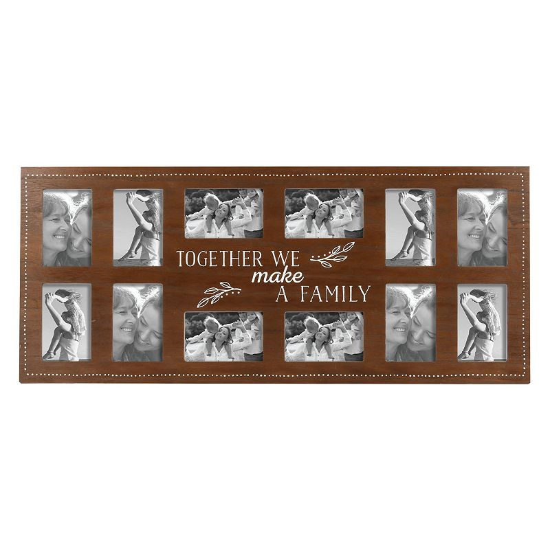 Prinz 12-Opening  Together  Wall Hanging Collage Picture Frame  for 4 x6  Photos  Dark Brown