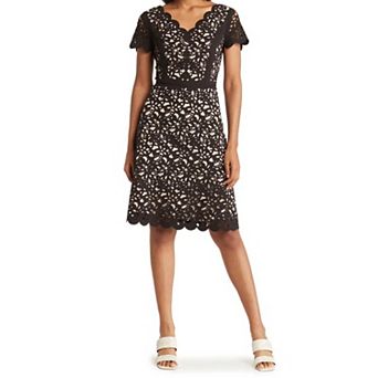 Women's Focus By Shani Cutout Overlay A-Line Dress