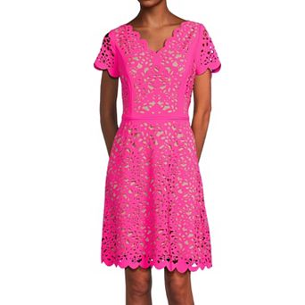 Women's Focus By Shani Cutout Overlay A-Line Dress