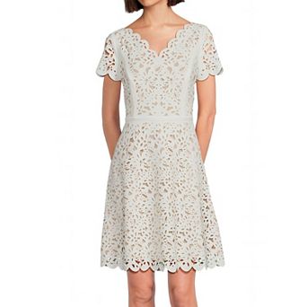 Women's Focus By Shani Cutout Overlay A-Line Dress