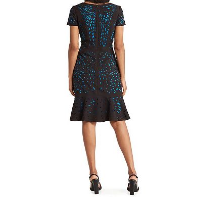 Women's Focus By Shani Flouncy Cutout Overlay Dress
