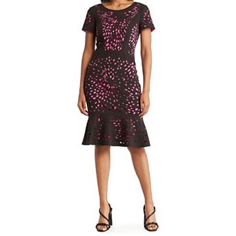 Women's Focus By Shani Flouncy Cutout Overlay Dress