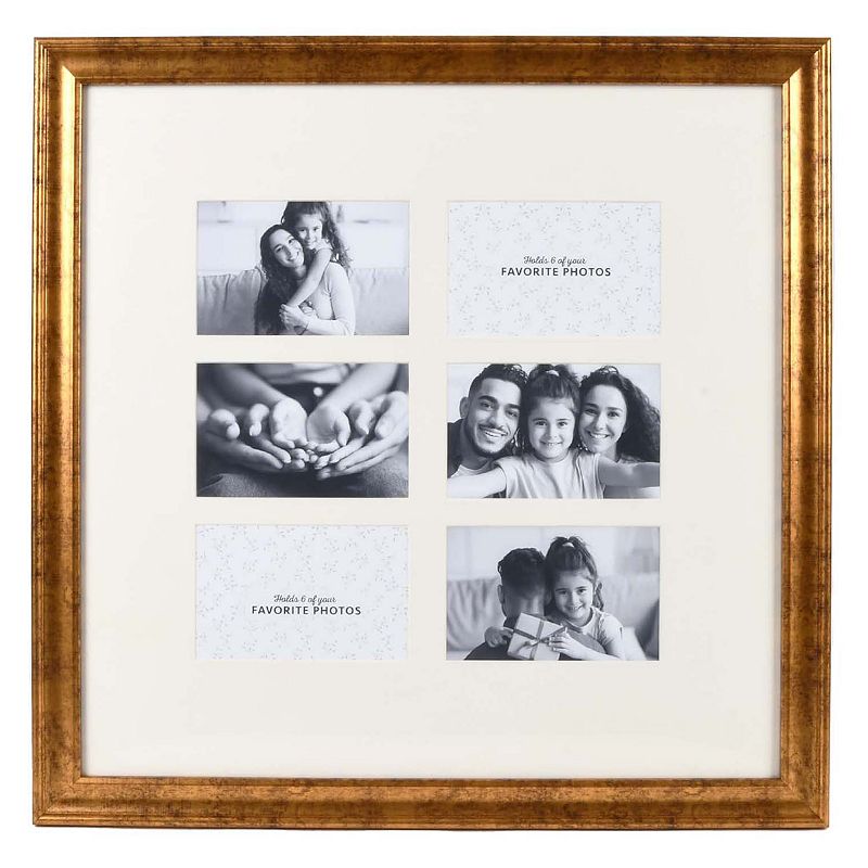 New View Gifts & Accessories 6-Opening Matted Photo Collage Frame, Multicol