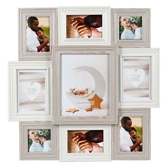 New View Gifts & Accessories 9-Opening Two-Toned Multi-Sized Photo Collage Frame
