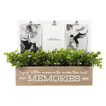 New View Gifts & Accessories 3-Opening "Life's Little Memories" Faux Eucalyptus Planter Photo Collage Frame