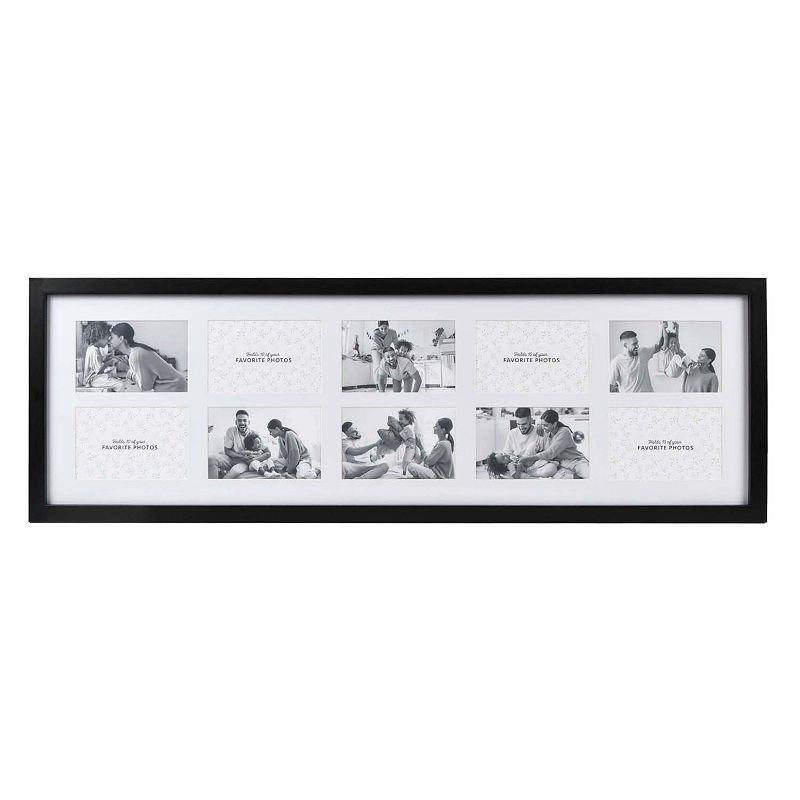 New View Gifts & Accessories 10-Opening Matted Photo Collage Frame, Black
