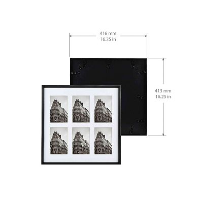 New View Gifts & Accessories 6-Opening Beveled Metal Wall Hanging Photo Collage Frame