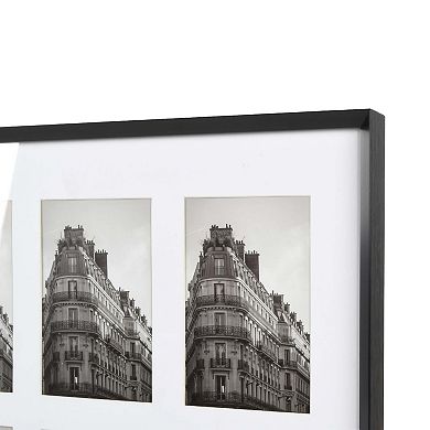 New View Gifts & Accessories 6-Opening Beveled Metal Wall Hanging Photo Collage Frame