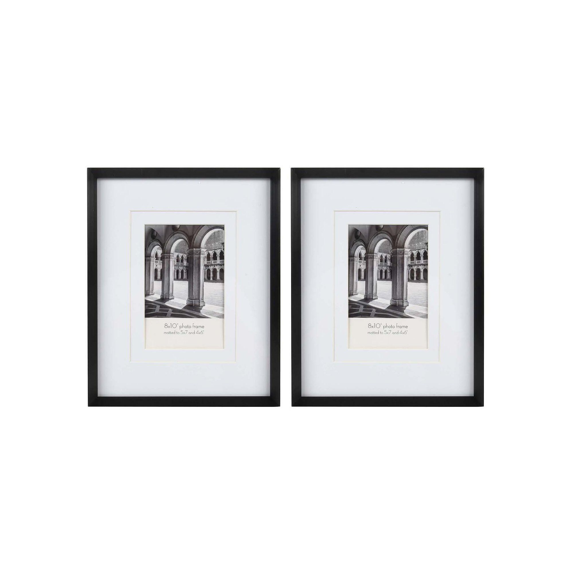 New View Gifts & Accessories Metal Matted Wall Frame 2-piece Set, Black
