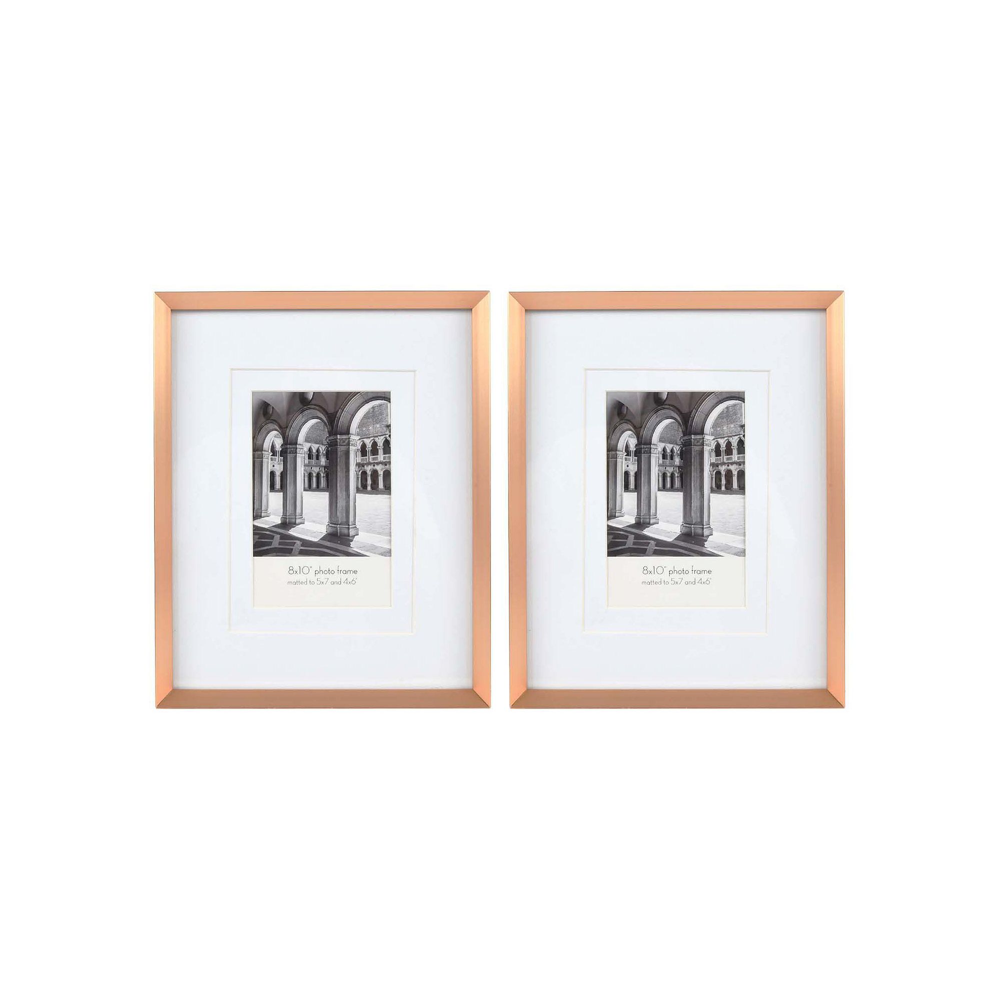 New View Gifts & Accessories Metal Matted Wall Frame 2-piece Set, Gold