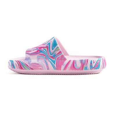London Rag Women's Whirl Marbling Dip-Dyde Slide Sandals