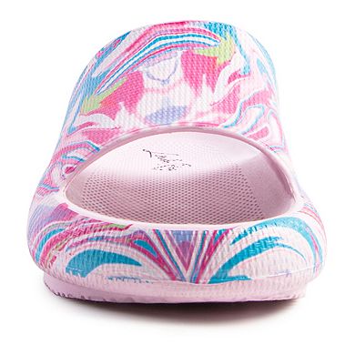 London Rag Women's Whirl Marbling Dip-Dyde Slide Sandals