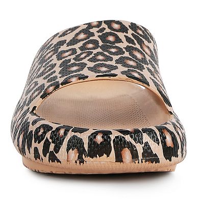 London Rag Women's Whirl Marbling Dip-Dyde Slide Sandals
