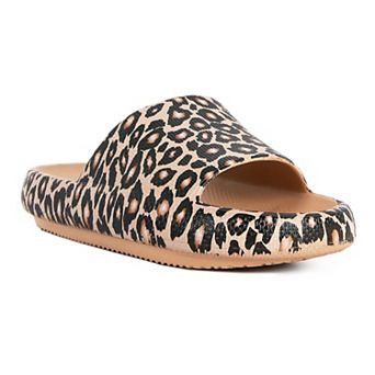 London Rag Women's Whirl Marbling Dip-Dyde Slide Sandals