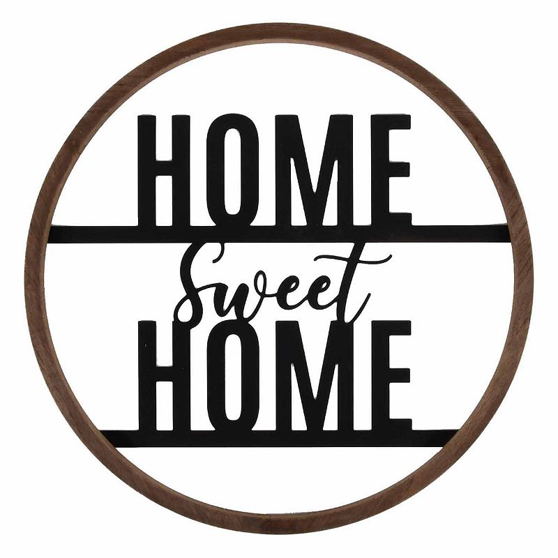New View Gifts & Accessories Home Sweet Home Round Wall Art, Black