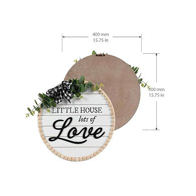 New View Gifts & Accessories "Little House Of Love" Beaded Edge Round Wall Decor