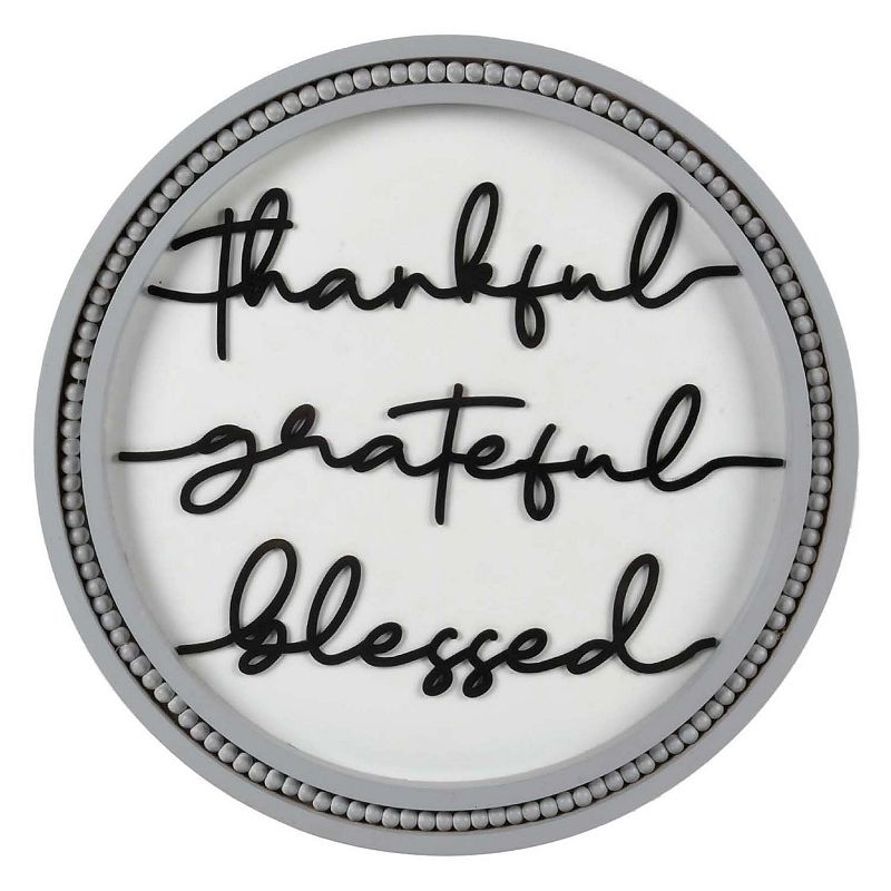 New View Gifts & Accessories Thankful, Grateful, Blessed Beaded Edge C