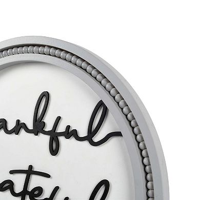 New View Gifts & Accessories "Thankful, Grateful, Blessed" Beaded Edge Circle Wall Decor