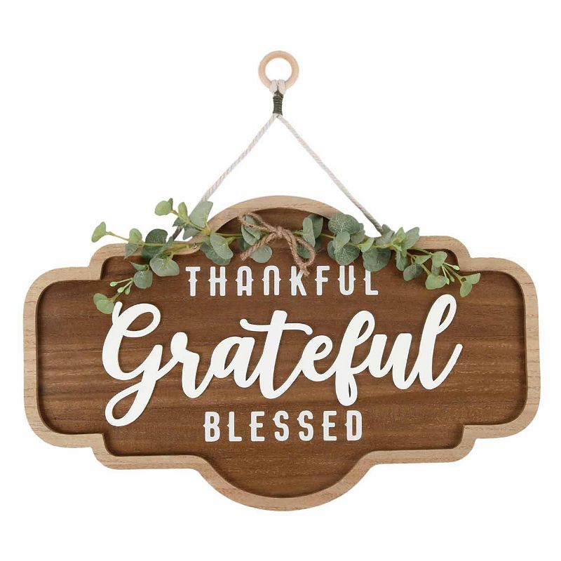New View Gifts & Accessories Thankful, Grateful, Blessed Hanging Plaqu