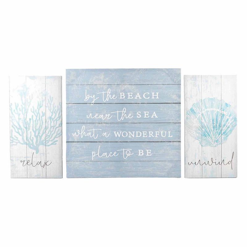 New View Gifts & Accessories By The Beach 3-piece Canvas Wall Art Set,