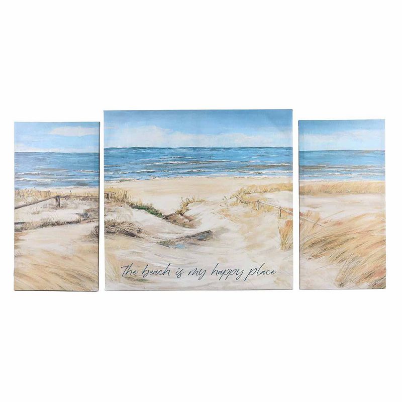 New View Gifts & Accessories Beach Happy 3-piece Canvas Wall Art Set, 