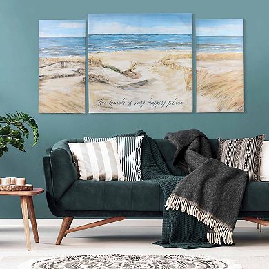 New View Gifts & Accessories "Beach Happy" 3-piece Canvas Wall Art Set
