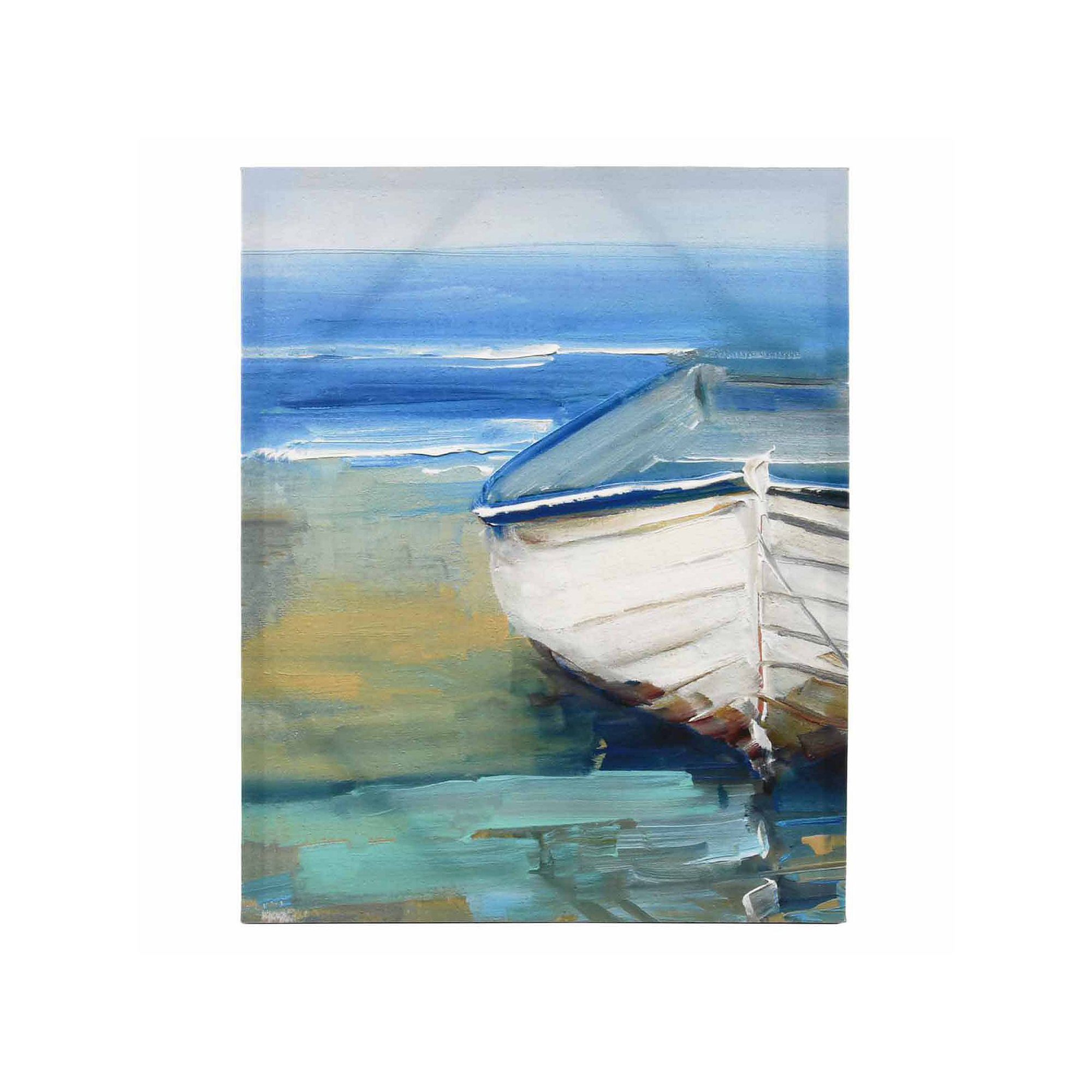 New View Gifts & Accessories Unembellished Boat Canvas Wall Art, Blue