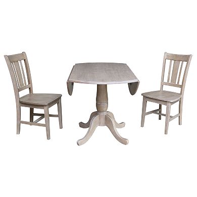 International Concepts 42" Round Top Pedestal Table with 2 Chairs