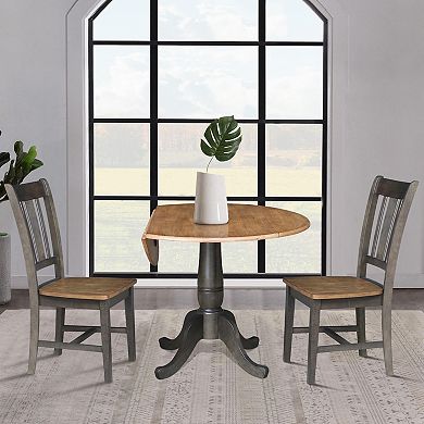 International Concepts 42" Round Top Pedestal Table with 2 Chairs