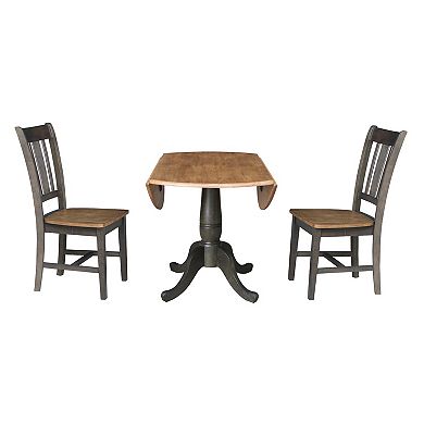 International Concepts 42" Round Top Pedestal Table with 2 Chairs