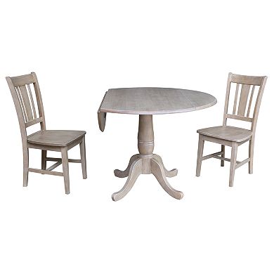 International Concepts 42" Round Top Pedestal Table with 2 Chairs