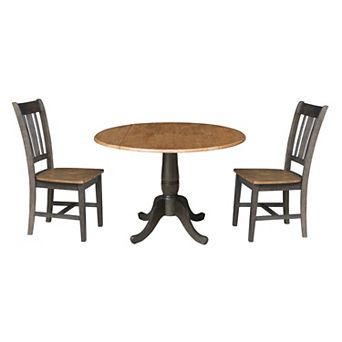 International Concepts 42" Round Top Pedestal Table with 2 Chairs