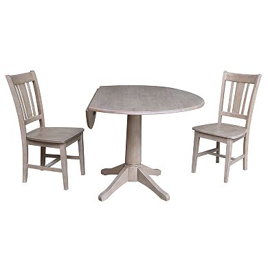 International Concepts 42" Round Top Pedestal Table with 2 Chairs