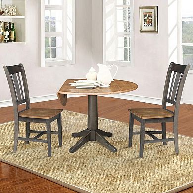 International Concepts 42" Round Top Pedestal Table with 2 Chairs