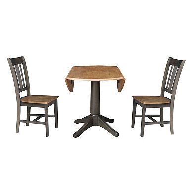 International Concepts 42" Round Top Pedestal Table with 2 Chairs