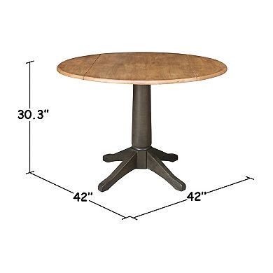 International Concepts 42" Round Top Pedestal Table with 2 Chairs